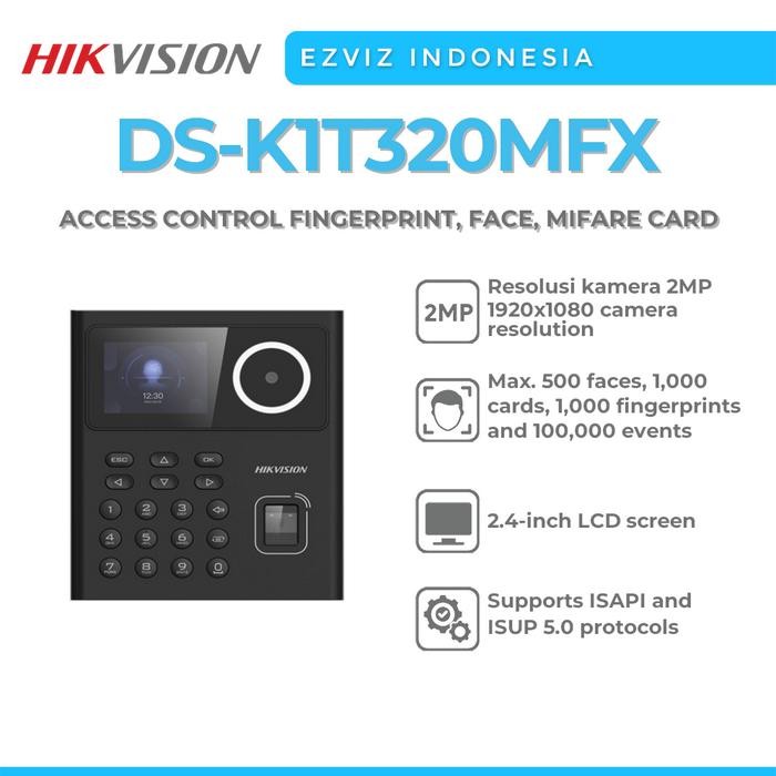 

HIKVISION DS-K1T320MFX ACCESS CONTROL FINGERPRINT, FACE, MIFARE CARD