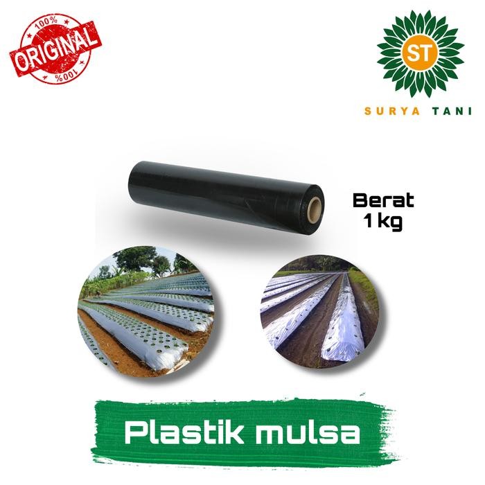Plastik mulsa/ bedengan hitam perak 120 cm isi 1 kg