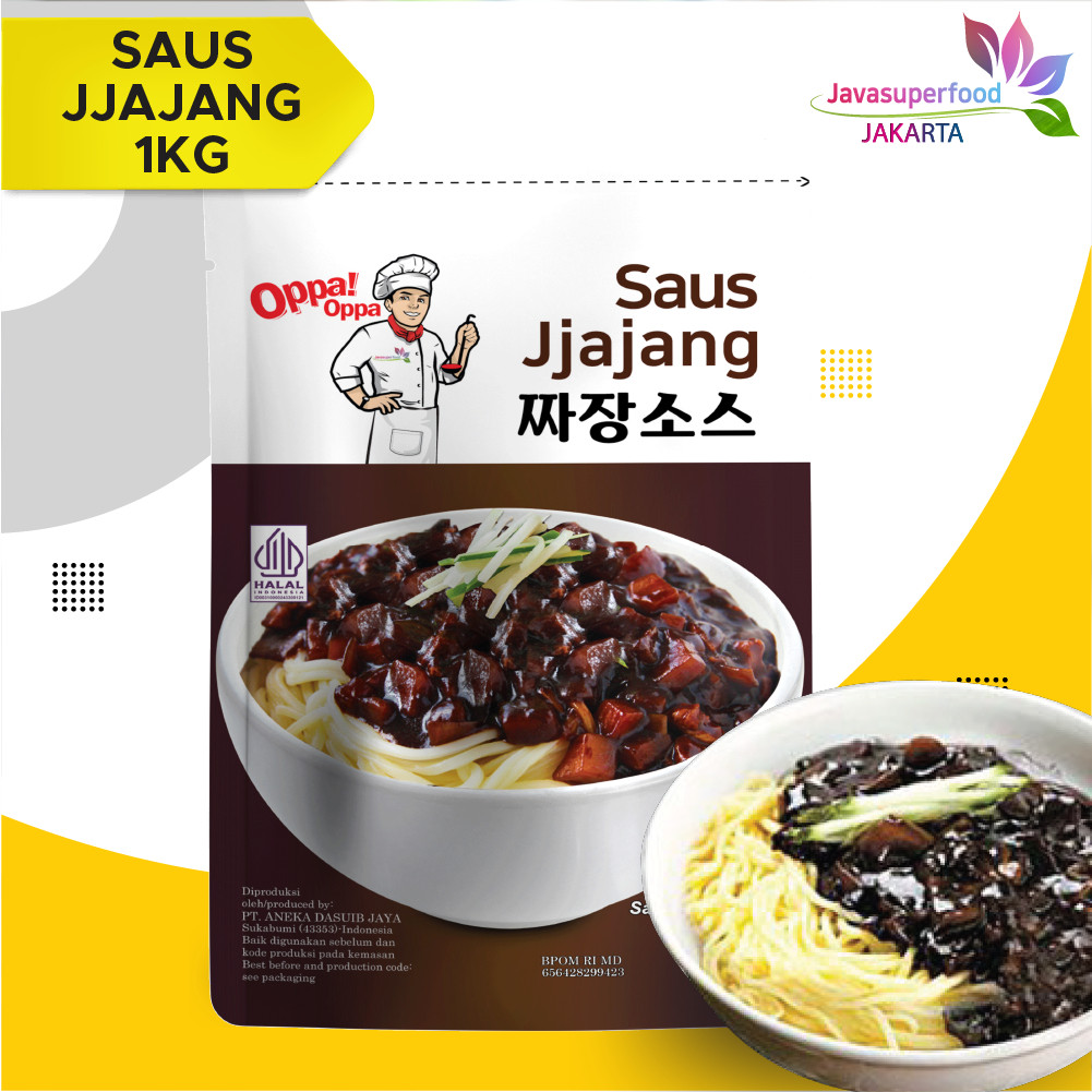

Halal Saus Jjajang Pasta Kedelai Hitam 1Kg Saus jajangmyeon Oppa!Oppa