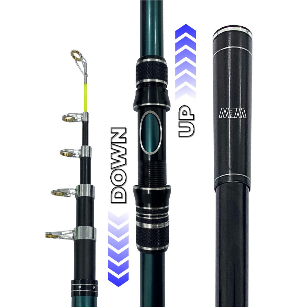 Joran Laut Portable Joran Pancing Antena Telescopic Portable Bahan High Carbon Real Seat Metal Joran