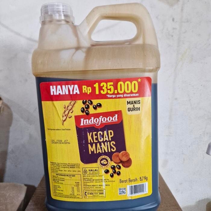 

Kecap Manis Indofood Jerigen 5.7kg Grosir GOJEK