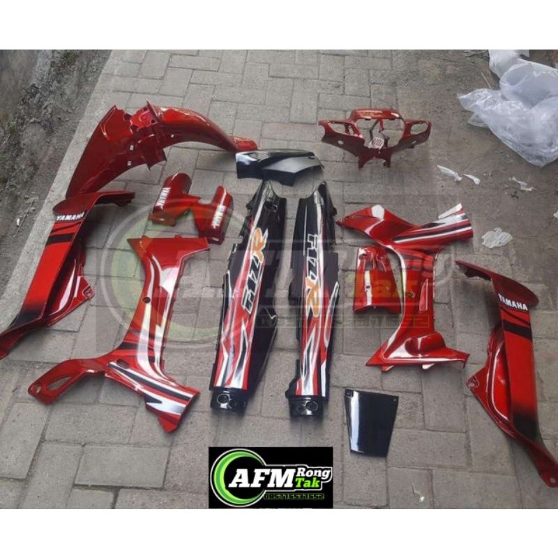 paket bodi set body set halus yamaha fiz r FIZ R warna merah hitam