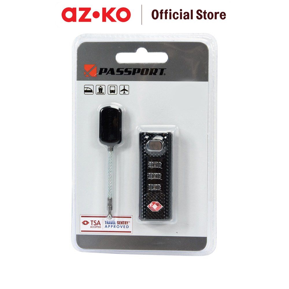 AZKO Passport Gembok Koper Tsa Kombinasi 3 Digit - Hitam Luggage Lock Kunci Tas Bag Lock Perlengkapa