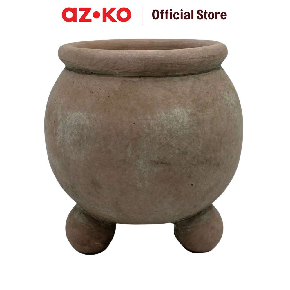 AZKO Arthome 15 cm Pot Tanaman Semen - Cokelat Terracota Wadah Semen Bunga Tempat Tumbuhan Perlengka