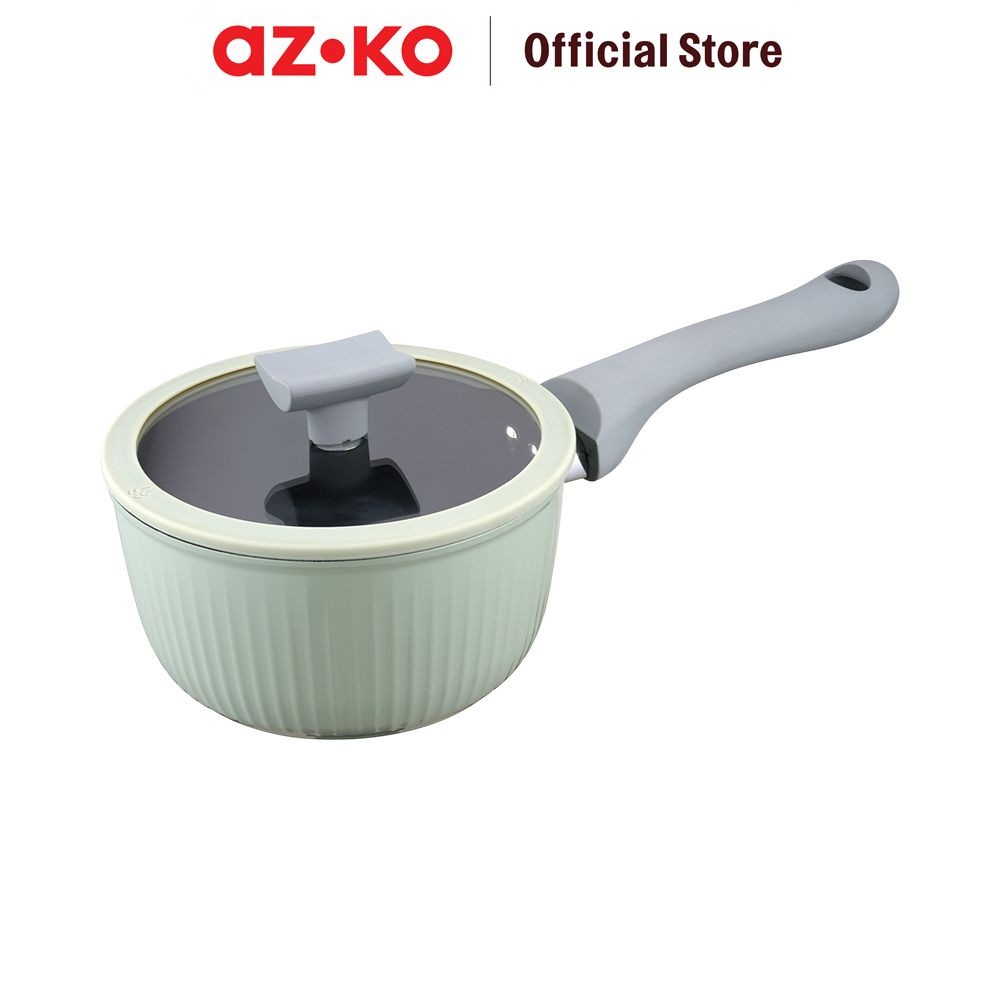 AZKO Kris 16 cm Linea Panci Saucepan Dengan Tutup - Hijau Pot Masak Kuah Sup Anti Lengket Perlengkap