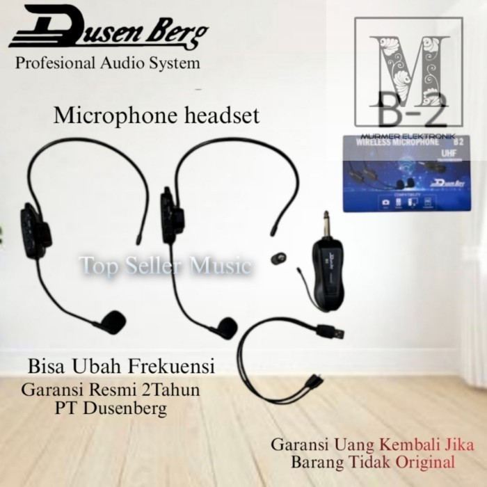 MIC WIRELESS HEADSET DUSENBERG B2 2MIC WIRELESS BANDO ORIGINAL