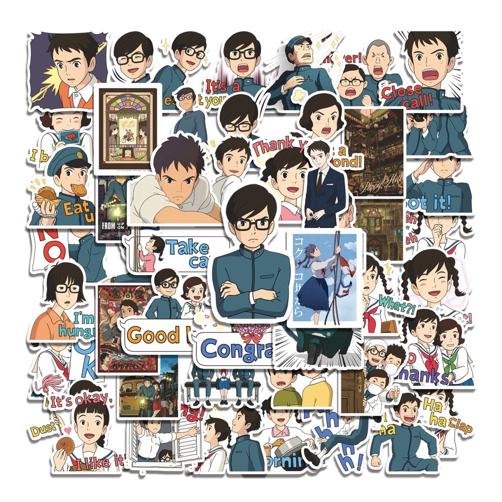 

COD 50 Pcs Stiker From Up on Poppy Hill Lucu Anti Air Untuk Dekorasi Notebook Sepeda Skateboard Handphone DIY