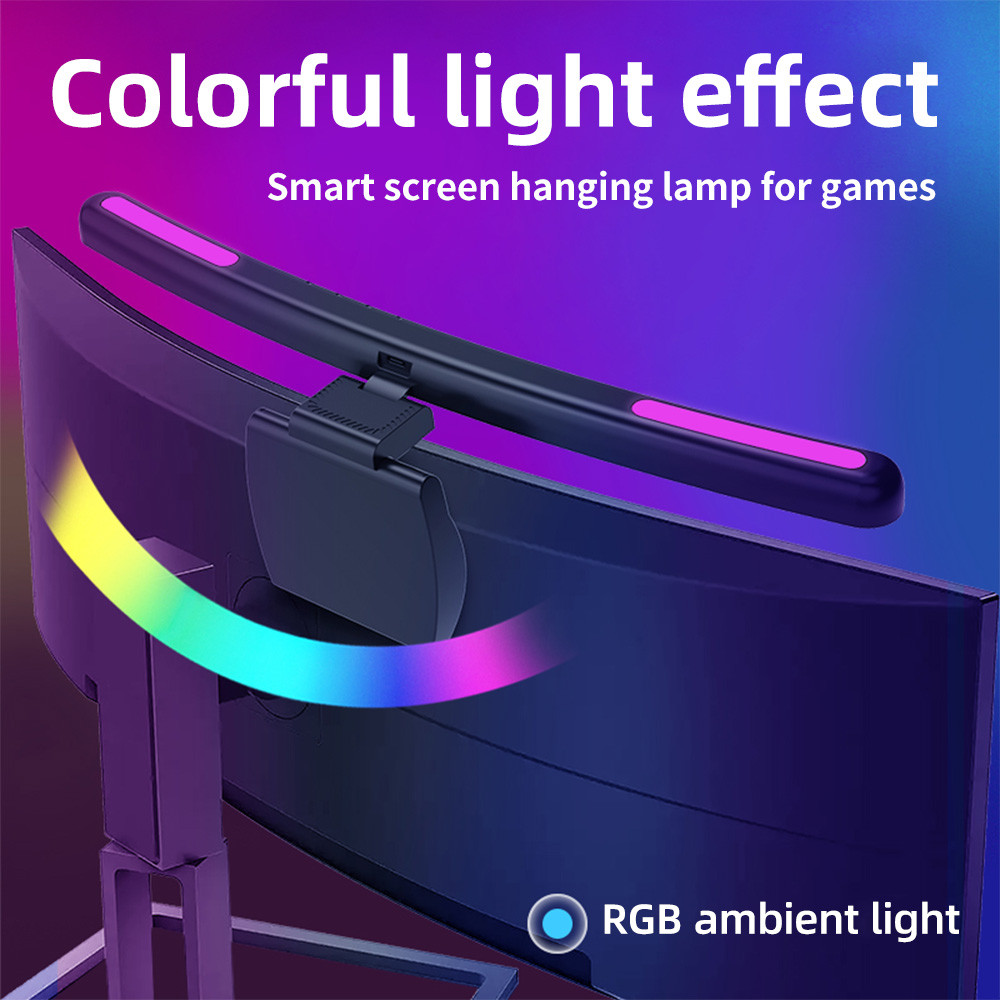 USB Stepless Dimming Screen Hanging Lights Curved Screen Monitor Light Bar RGB Background Atmosphere