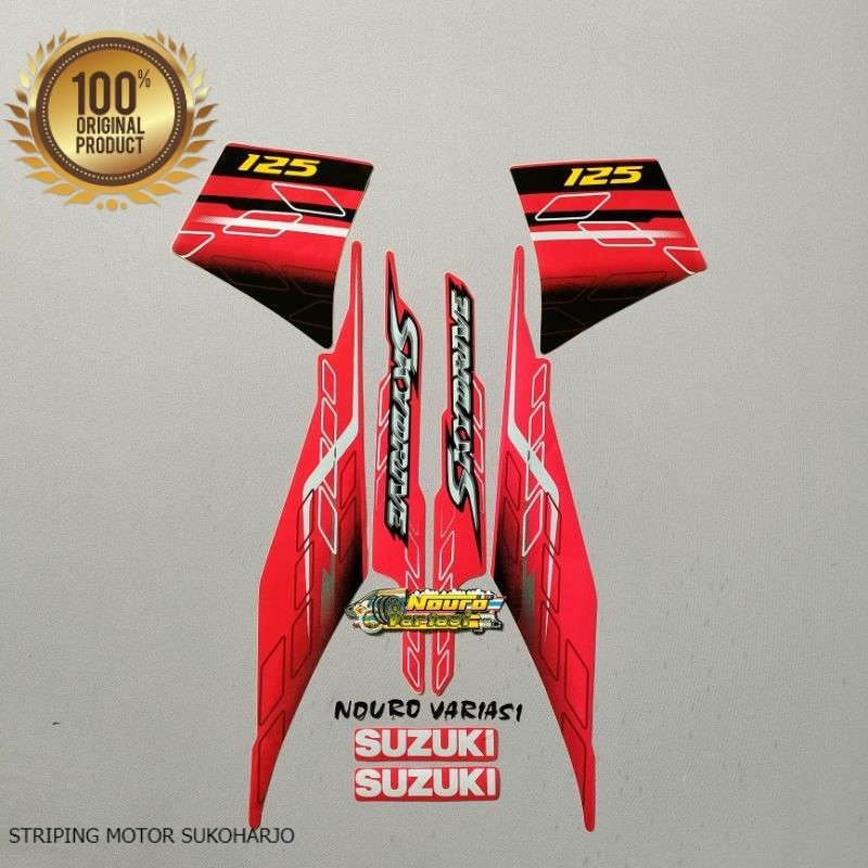 (ORI) Striping Suzuki SkyDrive 125 2009 merah  kualitas original pabrik