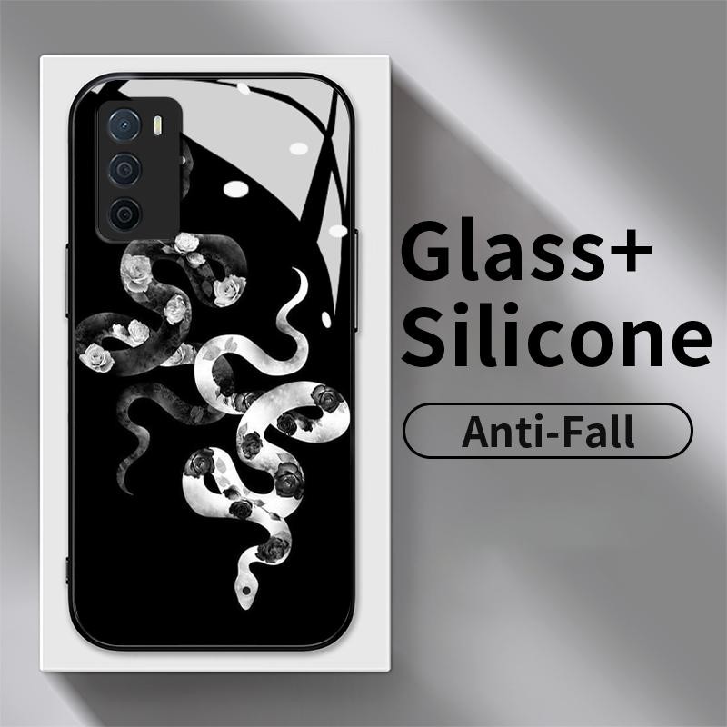 Kaca Glass Case For Oppo A16 A16s A16K A16e A11A11x A11K A12 A12s A12e A15 A15s A17 A18 Soft Case De