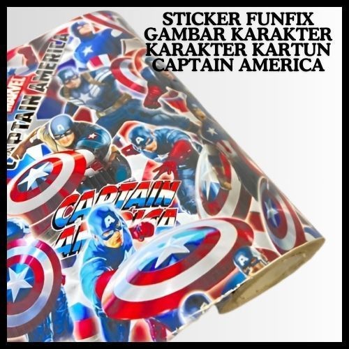 

STICKER STIKER FUNFIX KARAKTER KARTUN CAPTAIN AMERICA ALL MOTOR