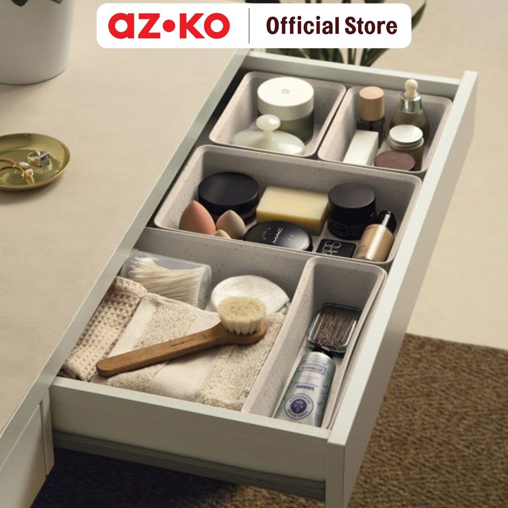 AZKO Tatay Set 4 Pcs Organizer Laci - Krem Terra Drawer Storage Kotak Kompartemen Laci Serbaguna Wad