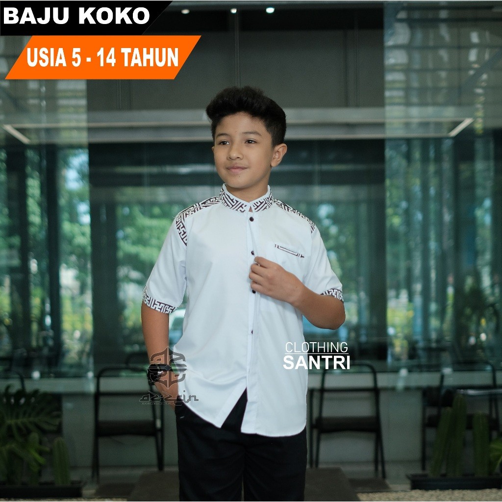 [HOT NEW] Baju Koko Anak Usia 5 -14 Tahun  Baju Koko Anak Lengan Pendek koko anak laki laki putih