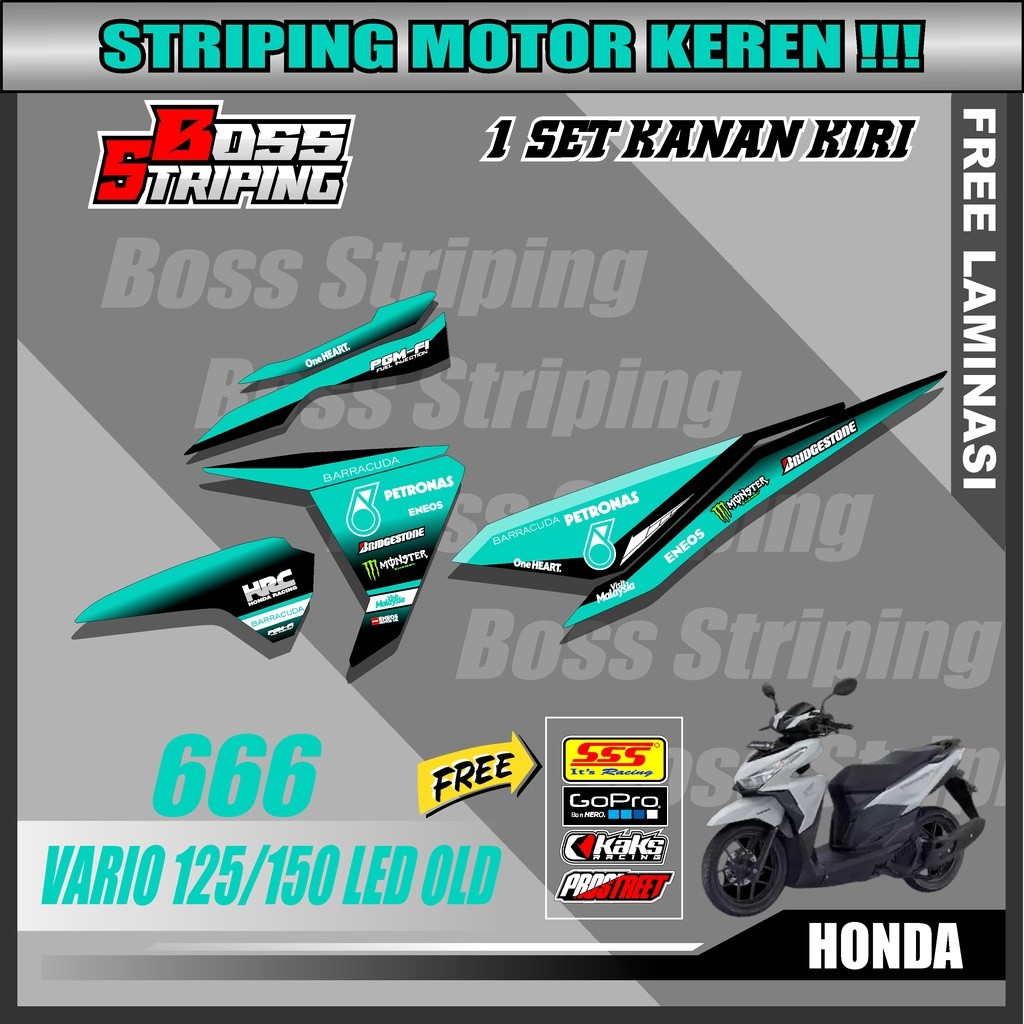 Sticker Striping Variasi Vario 125-150 Led 2015 2016 2017- Sticker Motor Vario Led Design Petronas. 