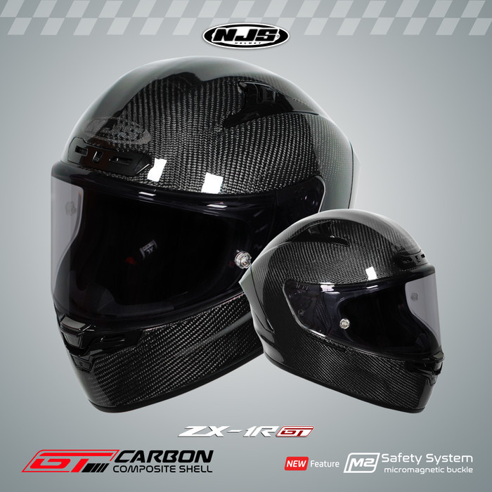 NJS ZX-1R GT Carbon Twill Gloss/Doff - Helm Full Face (FREE PINLOCK) - Helm Full Face | NJS GT | Gt 