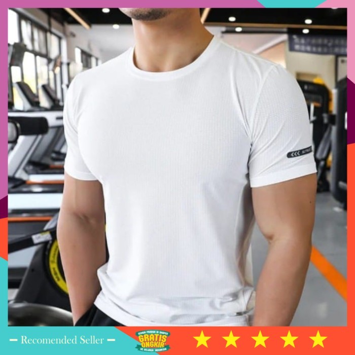 Pakaian Olahraga Pria Wanita Murah Ketat Keren /Baju Polos olahraga pria LOKAL / kaos Gym Fitnes pri