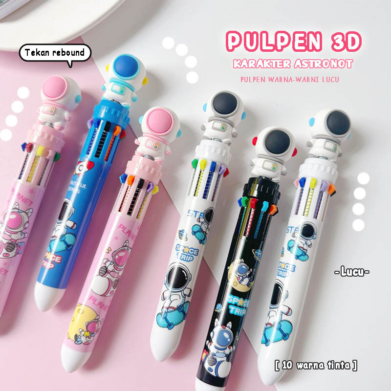 

PENA 10 WARNA MOTIF BONEKA 3D ASTRONOT UNTUK ANAK / PENA TEKAN UNIK & LUCU