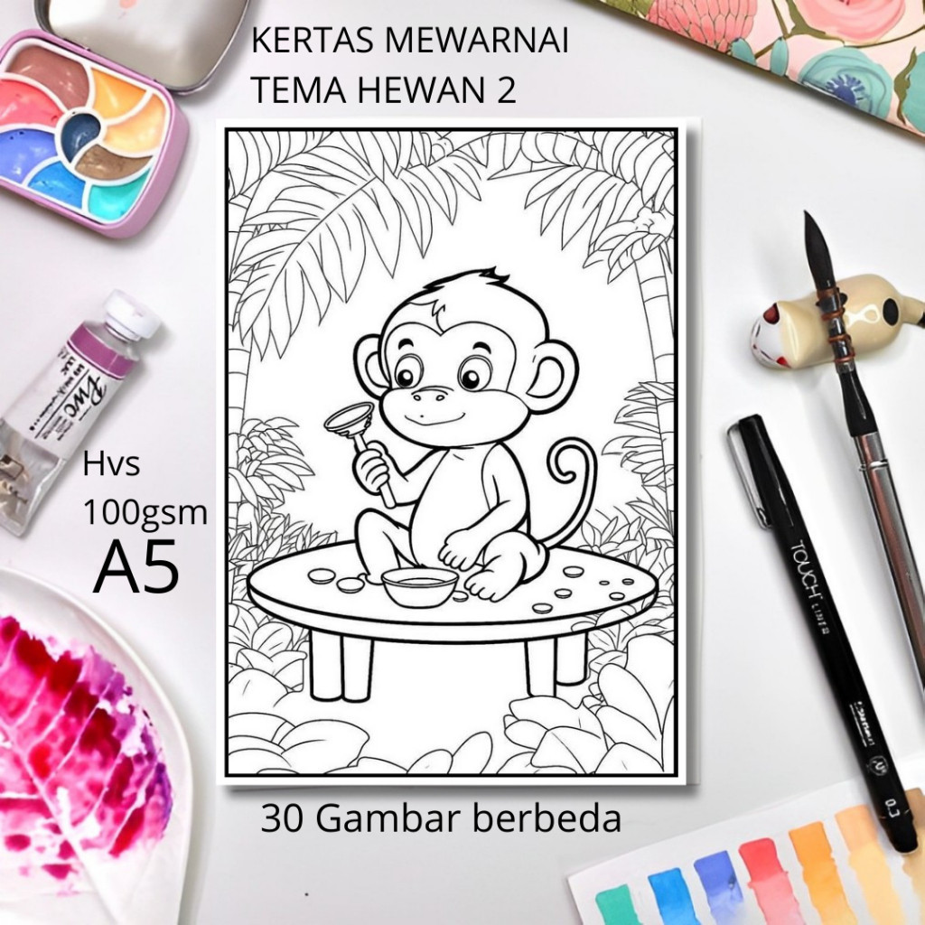 

30 Gambar Kertas mewarnai anak / Coloring / Sketa Tema Hewan 2claraa aurel