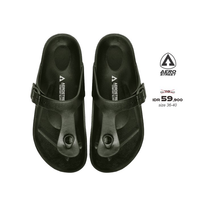 PROMO Aerostreet 36-40 Rhea Army - Sandal Jepit Pria Wanita ADAAA