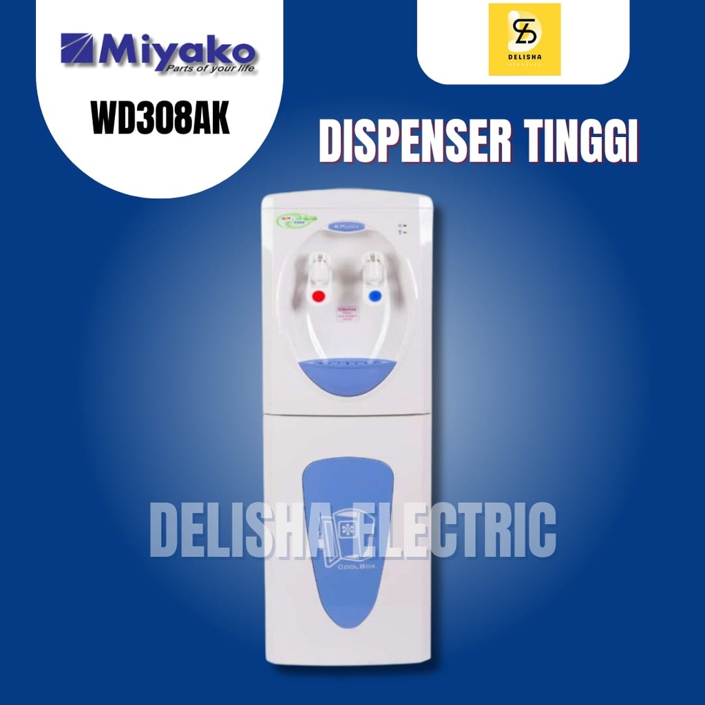 DISPENSER TINGGI GALON ATAS HOT COOLBOX DISPENSER GALON AIR MIYAKO DISPENSER WD308AK PANAS DINGIN