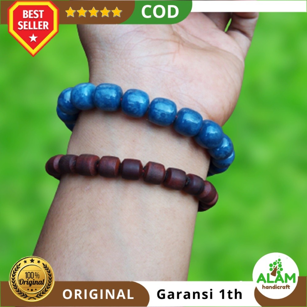 Gelang Batu Koral Biru Laut Asli Original