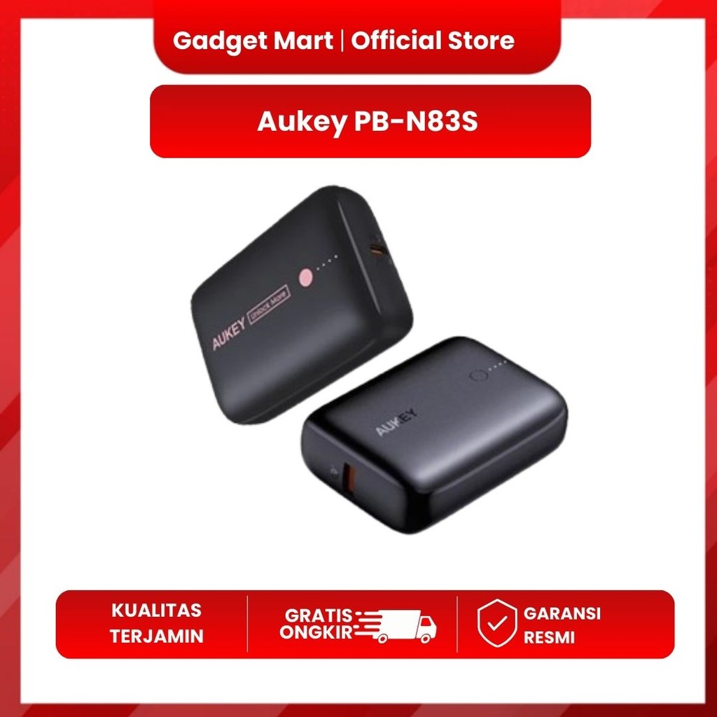 Aukey PB-N83S Basix Mini Powerbank 10,000mAh Dual Port USB A & C 22.5W