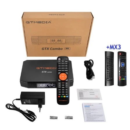 [Genuine] 2025 Newest GTMEDIA GTX Combo 4K 8K H265 UHD Satellite Receiver DVB-S2/T2/C 2G+32GB Suppor