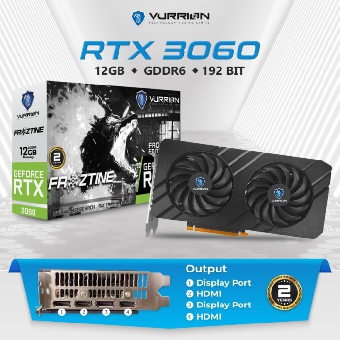Vurrion Geforce RTX 3060 12GB FROZTINE GDDR6 192BIT Black