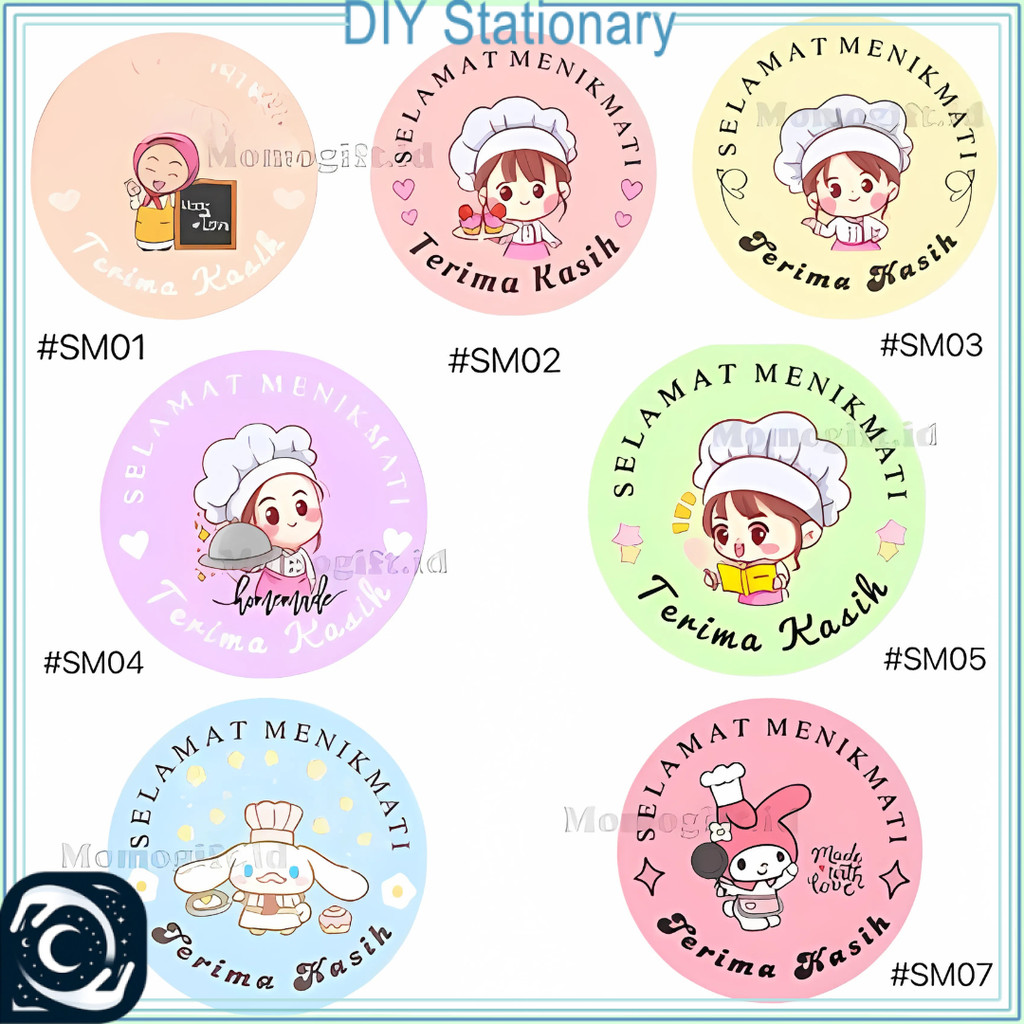 

Stiker Roll Selamat Menikmati Lucu Untuk Tempel Di Box Makanan/Plastik Packaging isi 500Pcs DSLover