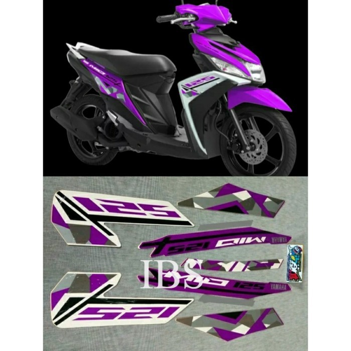 STRIPING MIO M3 UNGU TAHUN 2016 STIKER ORI YAMAHA