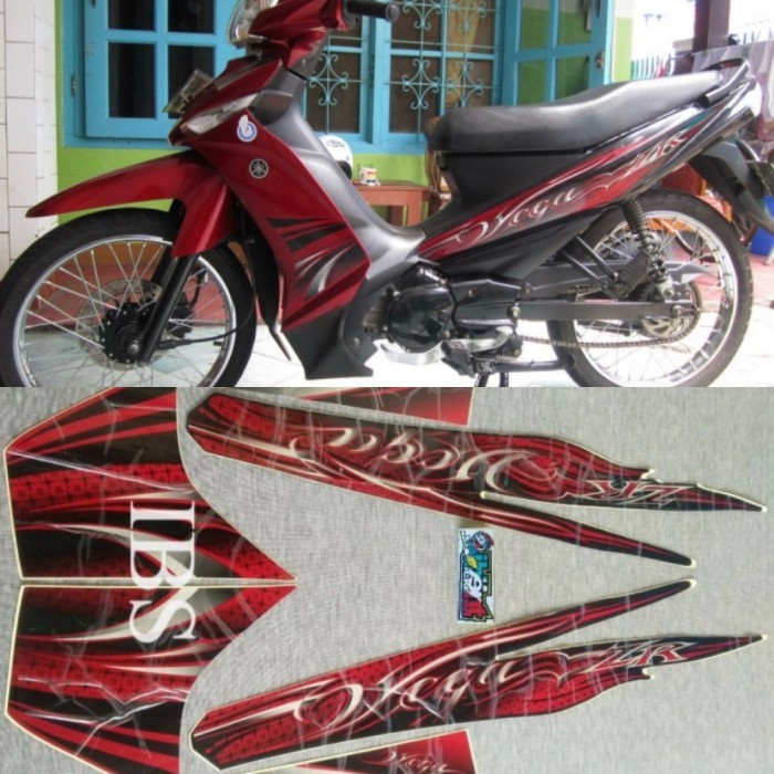 STRIPING VEGA ZR HITAM MERAH 2011 STIKER ORI YAMAHA POLET STIKER