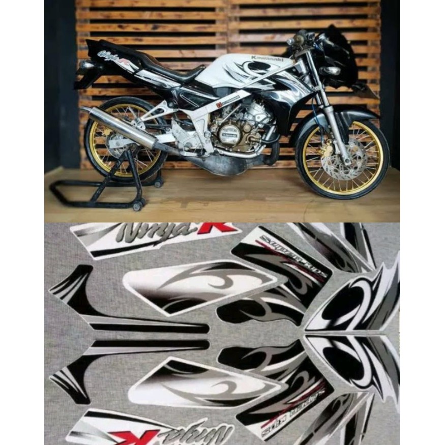 STRIPING ORI KAWASAKI NINJA R 2012 PUTIH POLET STIKER