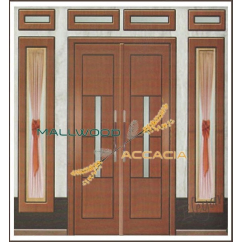 PAKET KUSEN PINTU + JENDELA KACA 1 RUMAH 2 KAMAR KAYU BAYUR/MAHONI