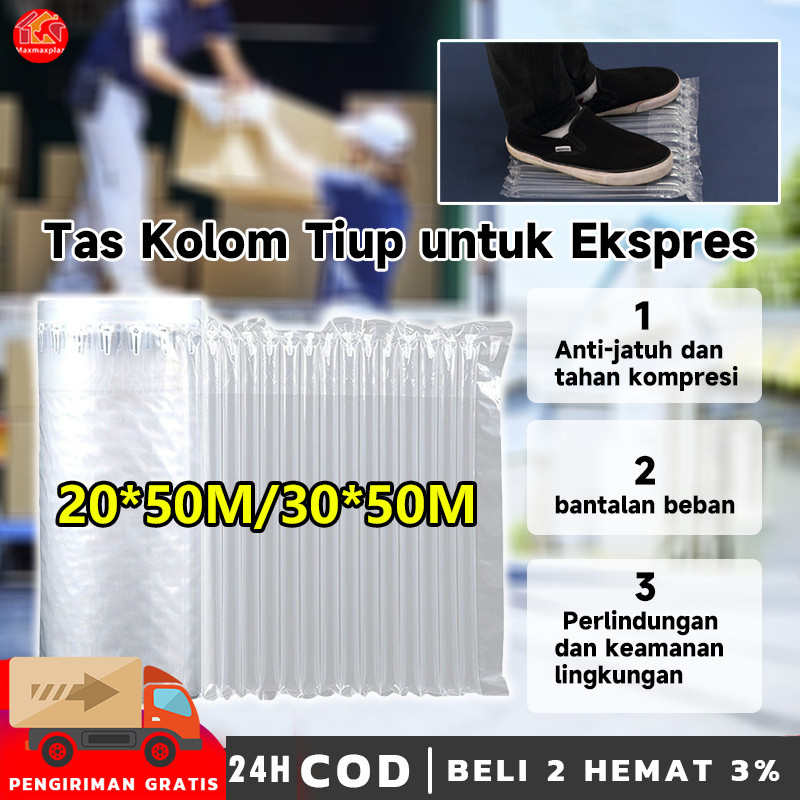 

50M Air Bubble Wrap Anti Pecah Inflatable Bag Plastik Air Bag Roll Cushion Packing Bubble Wrap Extra Bubble Packing Air Bag Cushion Packing Inflatable Bubble Wrap Inflatable Roll