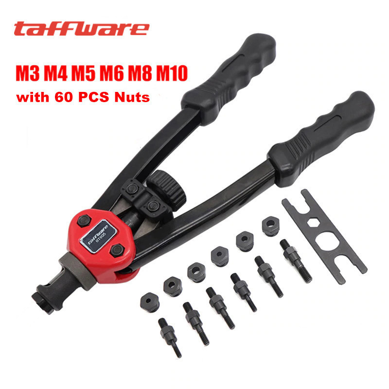 

- Taffware Hand Threaded Riveter Nuts Guns M3-M10 with Nuts 60PCS - BT605 -