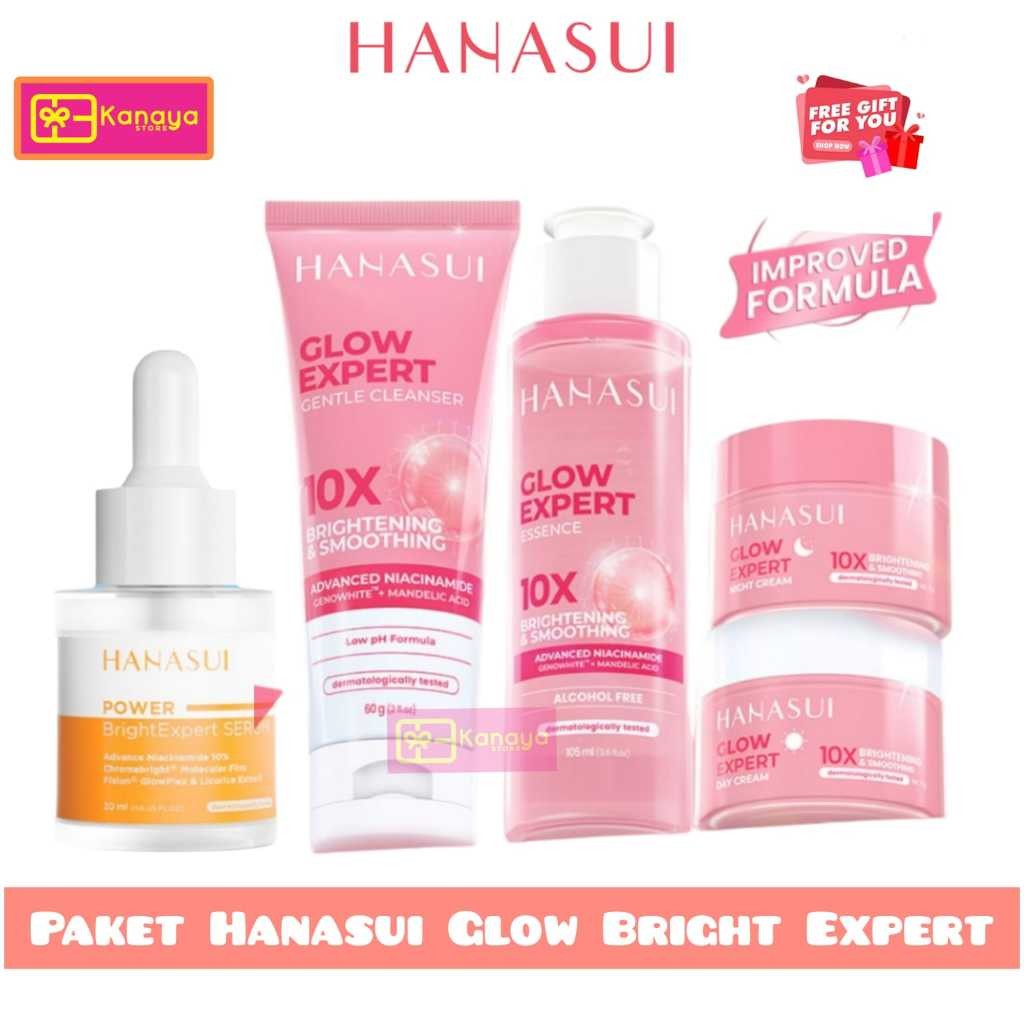 PAKET HANASUI FLAWLESS GLOWING 10 SKINCARE GLOWING SERUM POWER SERIES