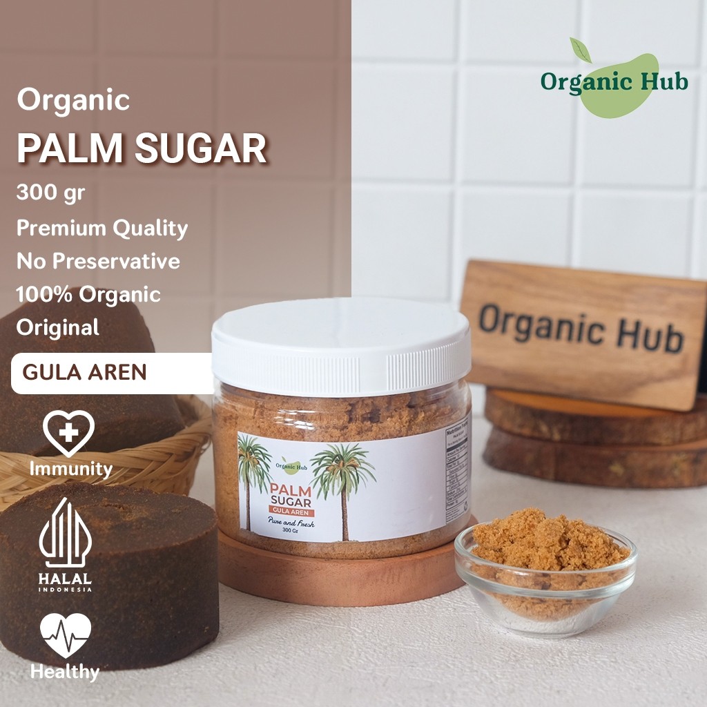 

Organic Hub Gula Aren Asli 100% Palm Sugar Powder Healty Food Original Organik 300gr