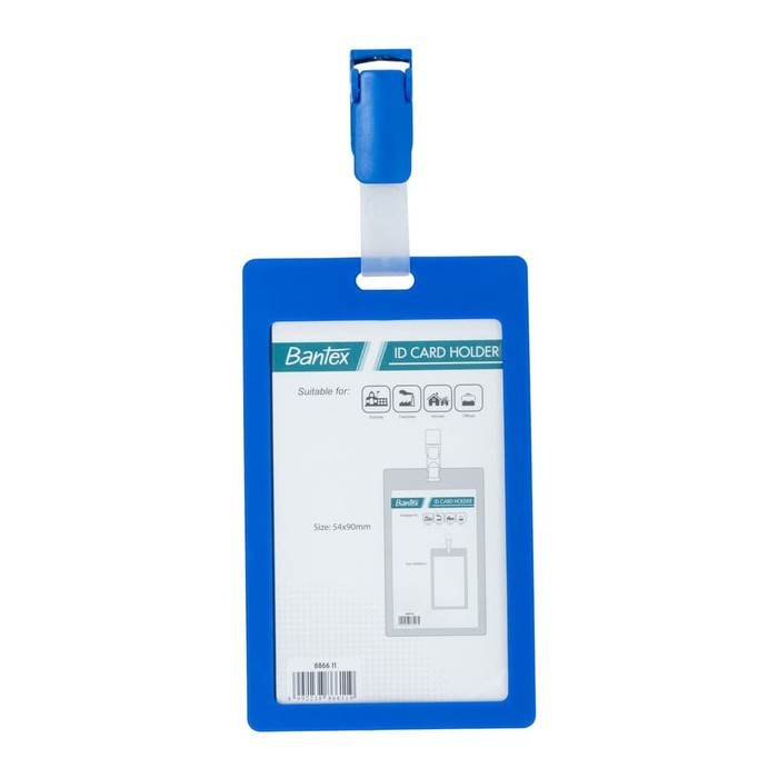 Bantex ID Card Holder With Clip 54x90mm Portarit Blue Biru 8866 11