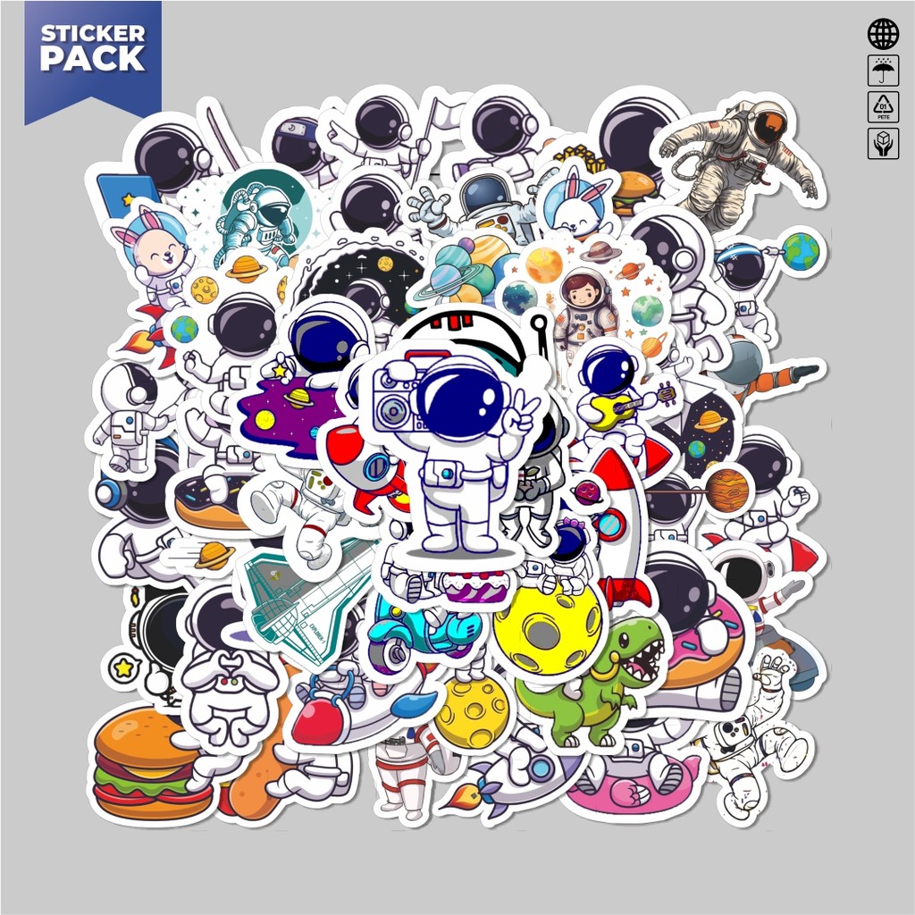 

[100PCS]Stiker Pack Stiker Astronot Luar Angkasa Aesthetic Aesthetic Vinyl Anti Air Dekorasi Sticker Laptop Buku Journal Koper Helm Casing HP Gitar Helm Skateboard