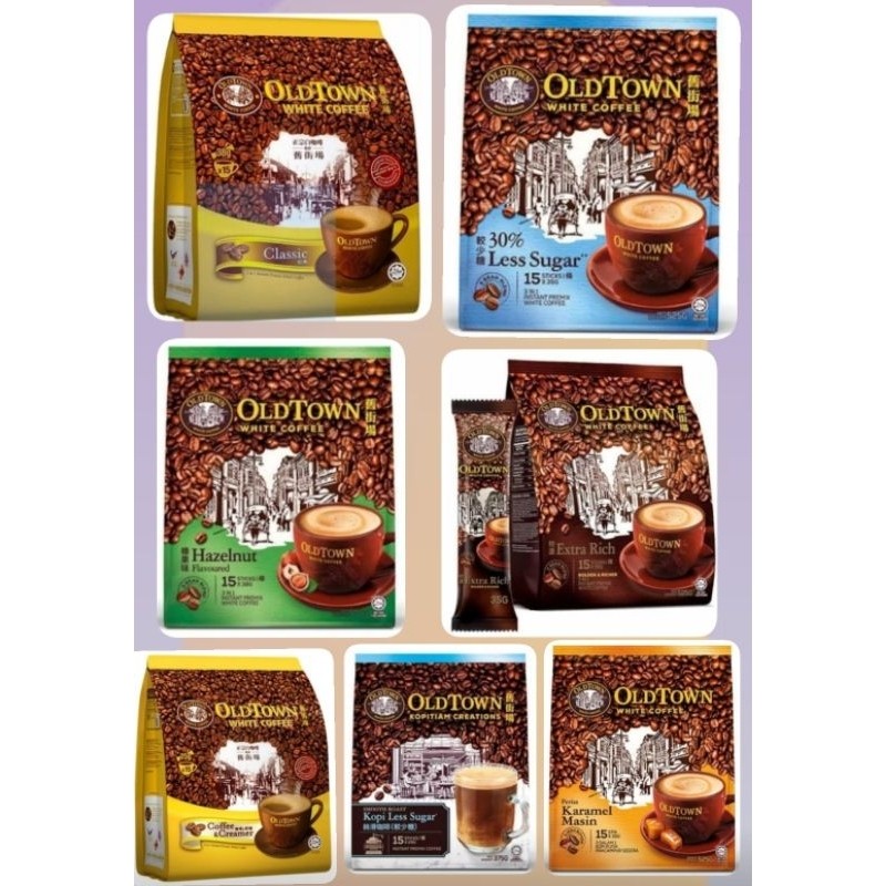 

OldTown White Coffee Malaysia 3in1 Classic | Hazelnut | Less Sugar | Extra Rich | Coffee and Creamer | Salted Caramel