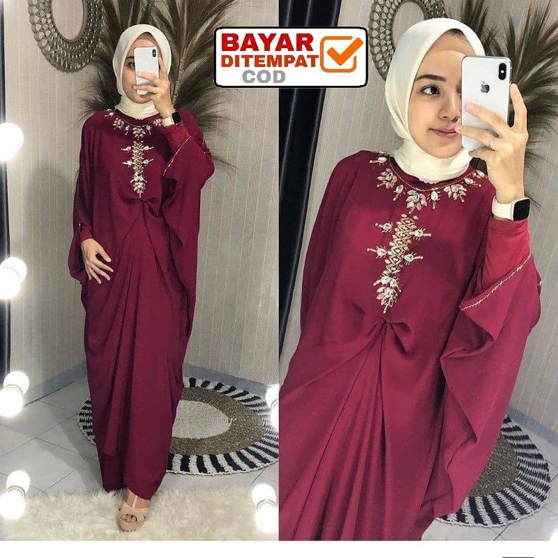 Kaftan Payet Raisa / Kaftan Lebaran / Kaftan Jumbo / Kaftan Mewah / Baju pesta
