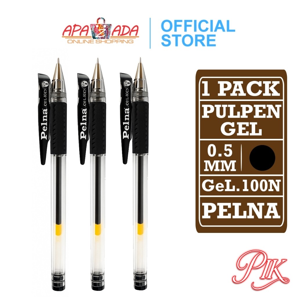 

Gel Pen / Pulpen Gel 0.5mm [1 Pack - 12 Pcs Pulpen] / Pena Pelna Smooth GeL.100N