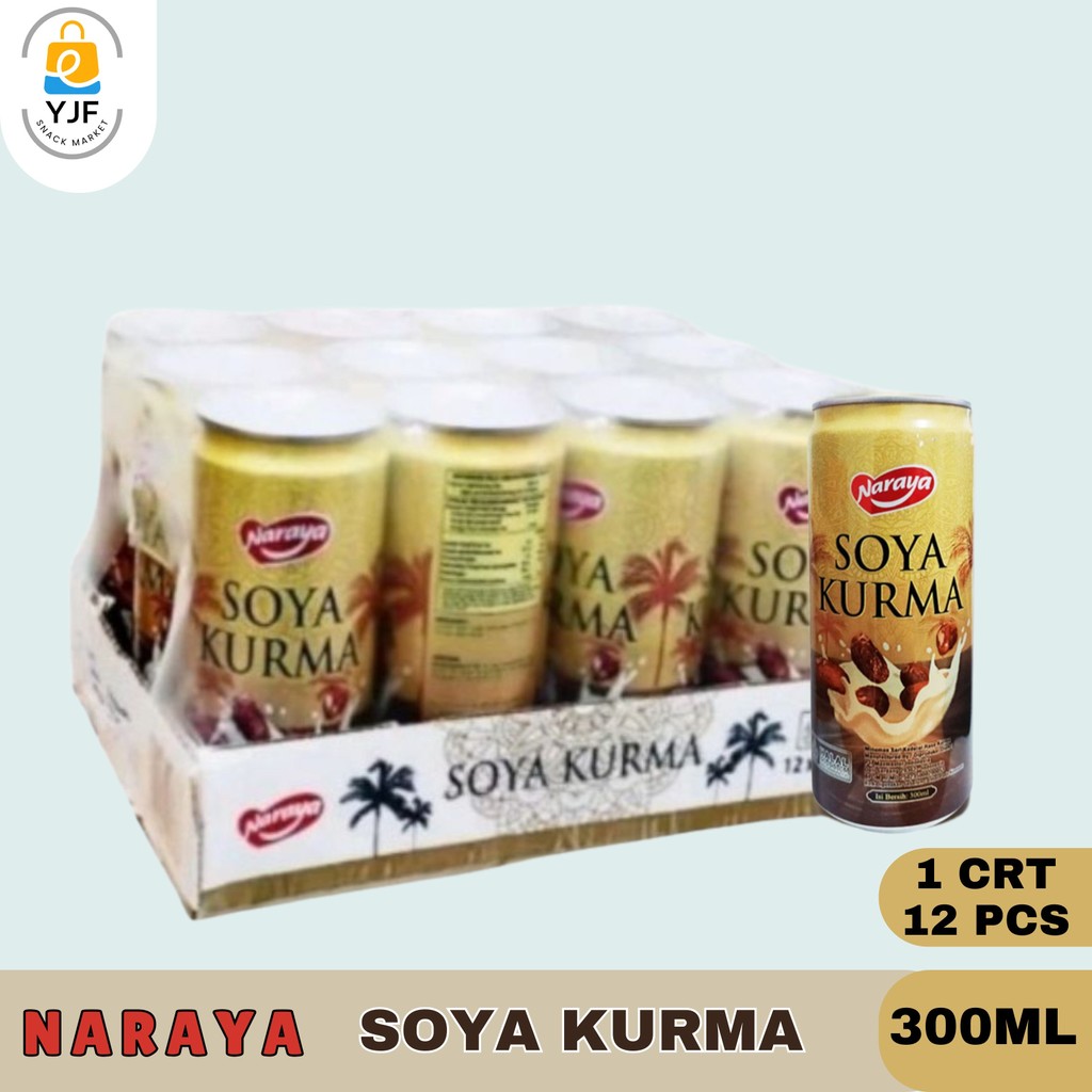 

Naraya Soya Kurma 300ml / 1 CRT / Soya Kurma / Susu Soya Dengan Kurma / Susu Kedelai Dengan Kurma