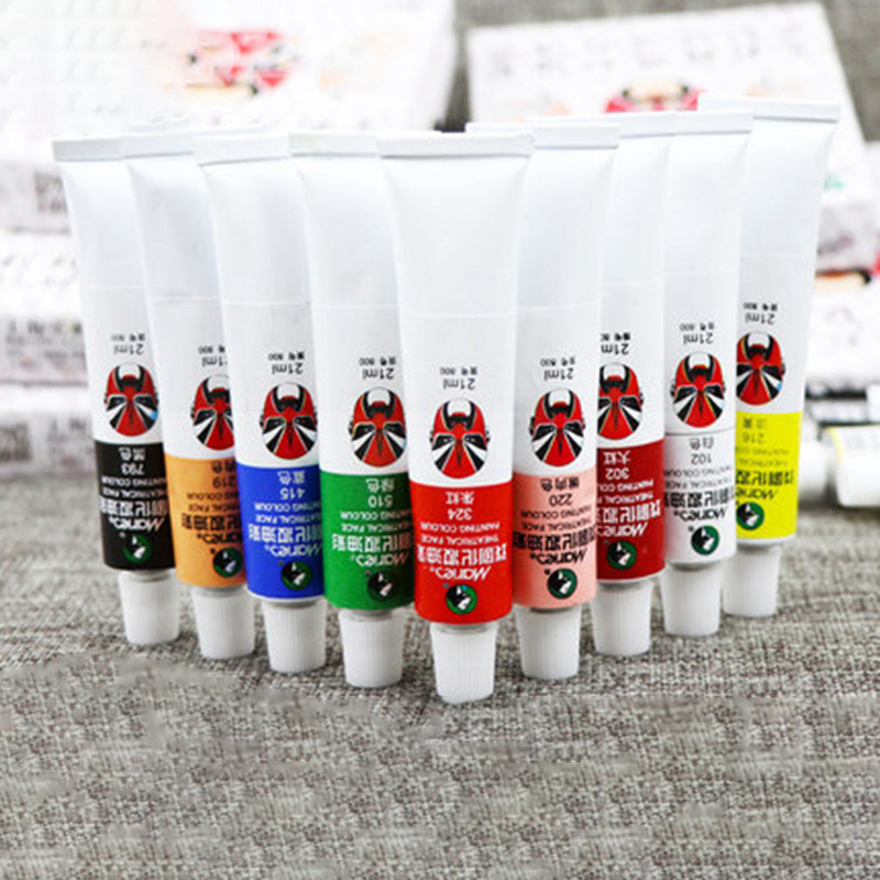 

Marie's 800 Theatrical Face Oil Painting Color Makeup Pigment 10 Colors 21ML Peking/Beijing/Cantonese Opera Drama/Prom Painting