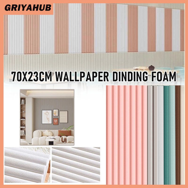 Diskont Walpaper Stiker Dinding 3D Pola Garis Silinder/Wallpaper 3D Foam Sticker Premium/Wallpaper