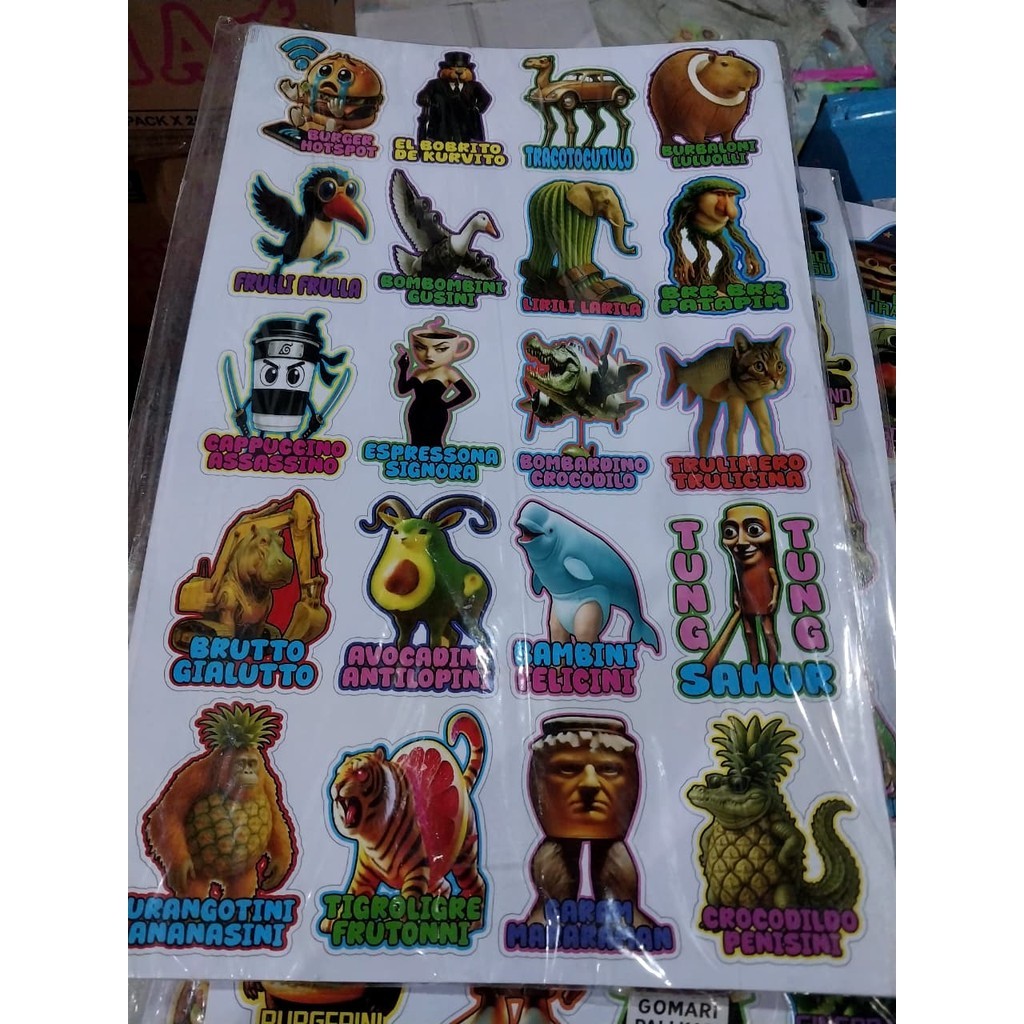 

[ GAM COLLECTION ] 1 LEMBAR STIKER ANOMALI BRAINROT BESAR UK A4
