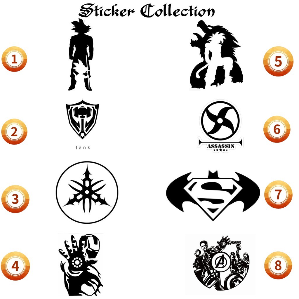 Sticker Motor Custom Stiker  Windshield Visor Decals for Car / Dragon balls Luffy Sticker Motorcycle