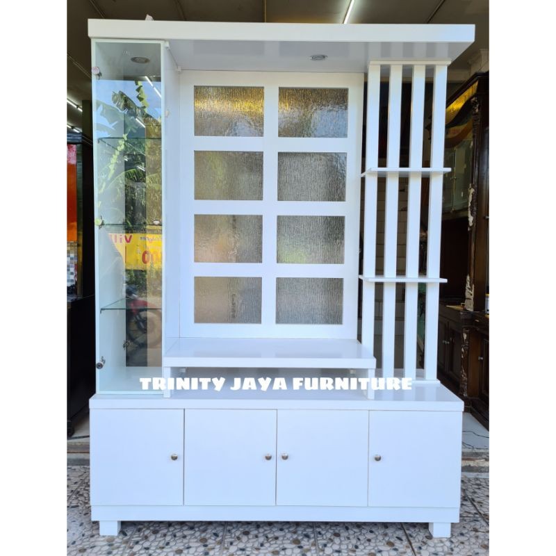 Bufet Partisi Tv 2 Muka(PREMIUM) Kayu Blokteak /Candra Furniture