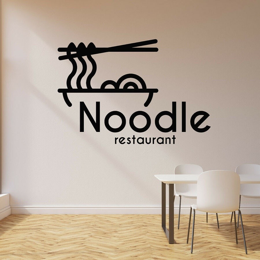 Stiker Dinding Dapur Noodle Restaurant Wall Decal Makanan Lezat Asia Ruang Makan Dekorasi Interior