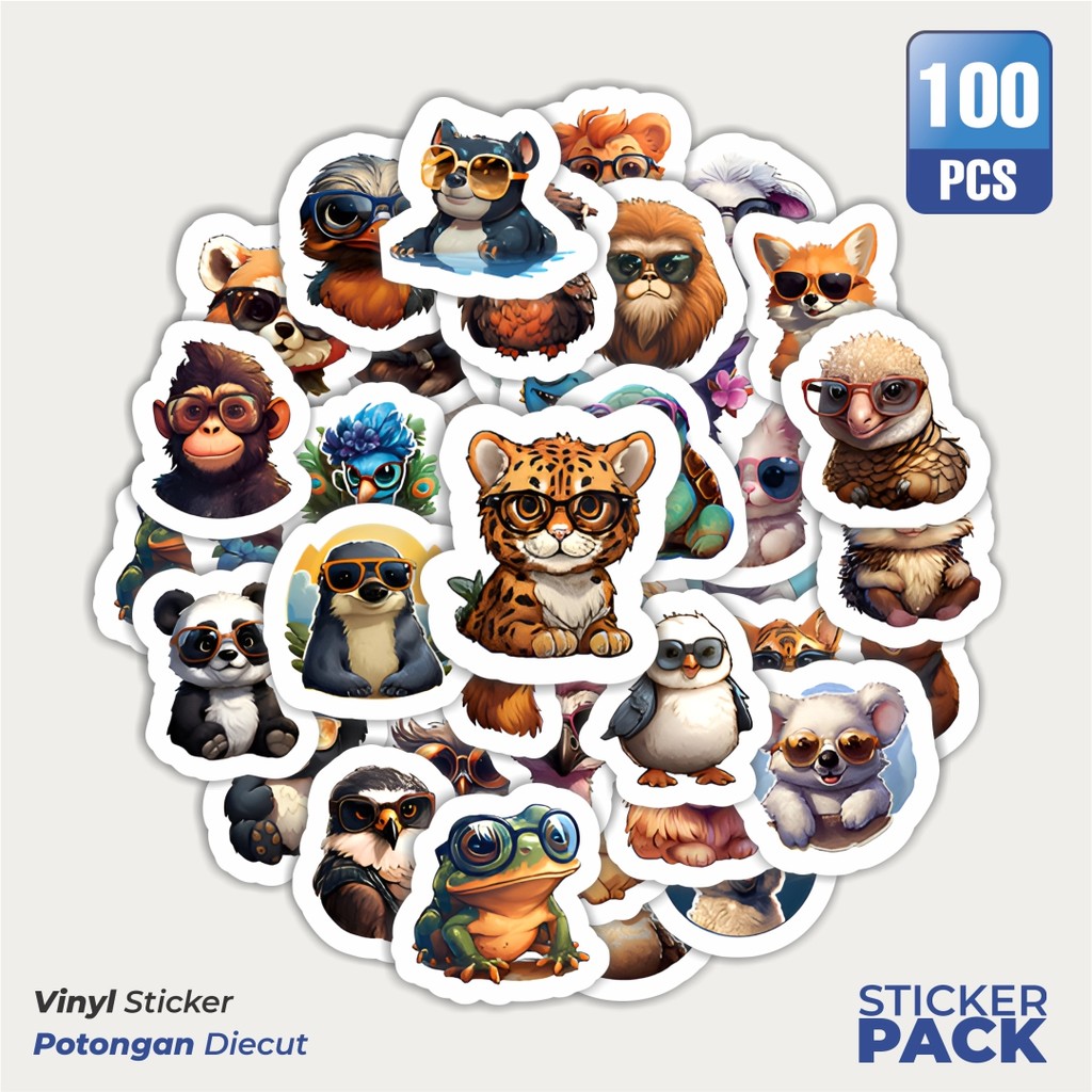

Stiker Vinyl Stiker Cute Animal [Hewan Hewan] Waterproof Aesthetic- Untuk Laptop, Motor, dan Helm - Paper Stationery Pack